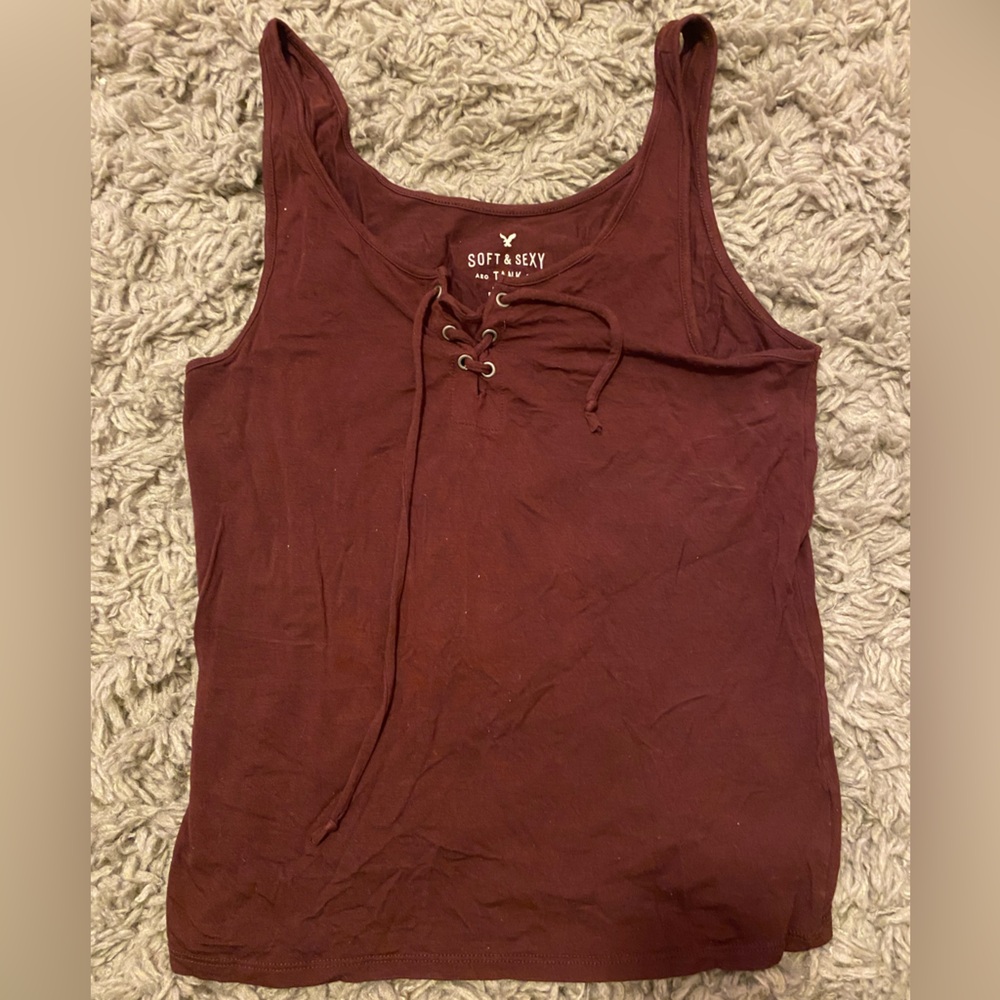 American Eagle Soft & Sexy Tank- Lace-Up Front
